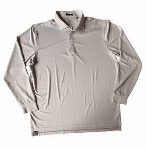 Turtleson Carter Stripe Long Sleeve Performance Polo Gray White, XXL